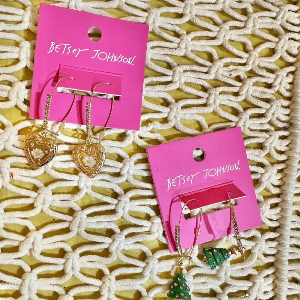 Two sets of brand new Betsey Johnson dangly earrings! Comes with BOTH earrings!